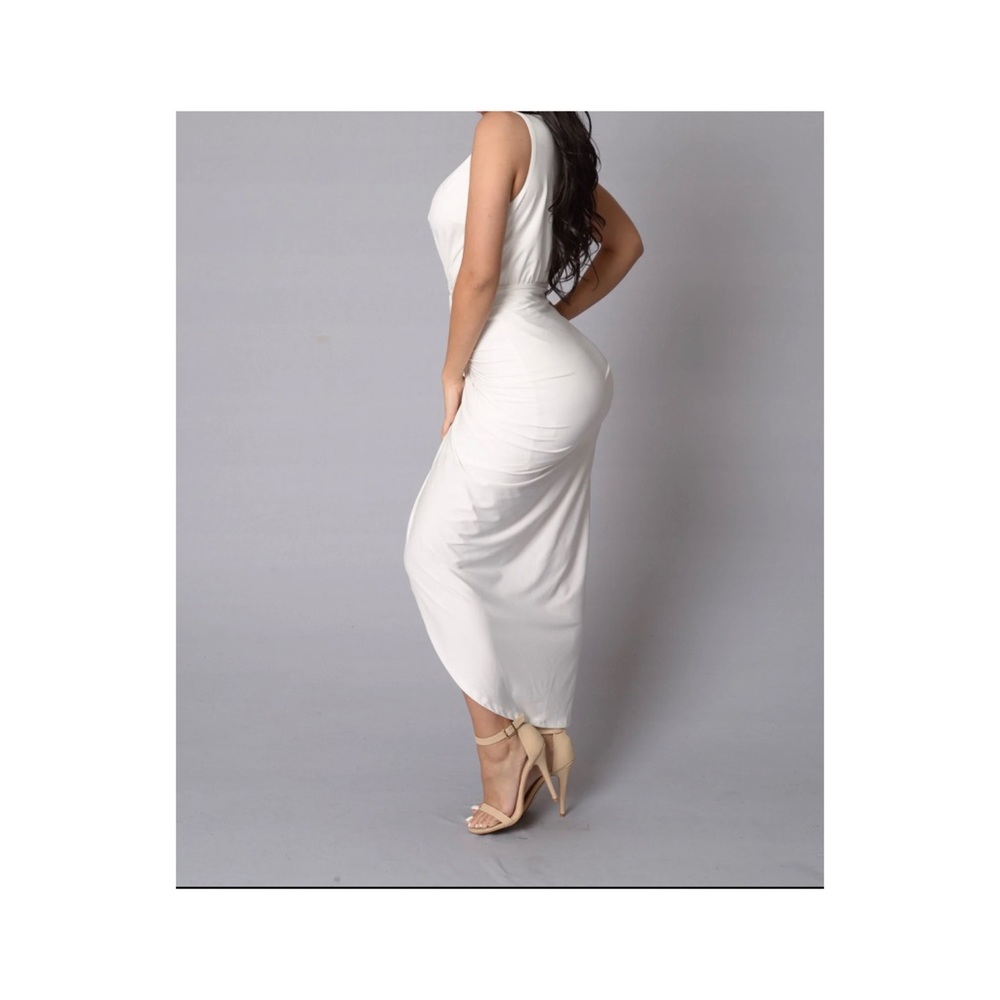 White Low Cut Dress